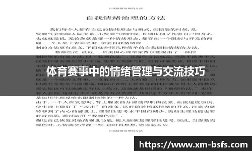 体育赛事中的情绪管理与交流技巧